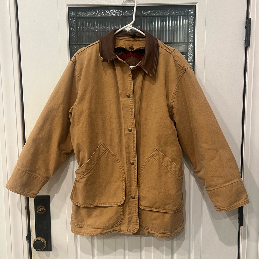 Vintage Woolrich Aztec blanket lined jacket canvas barn chore coat medium